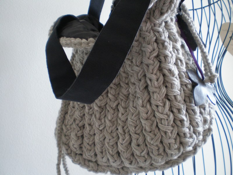 Winter handbag - Wool and fabric