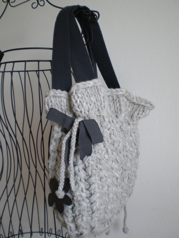 Winter handbag - Wool and fabric