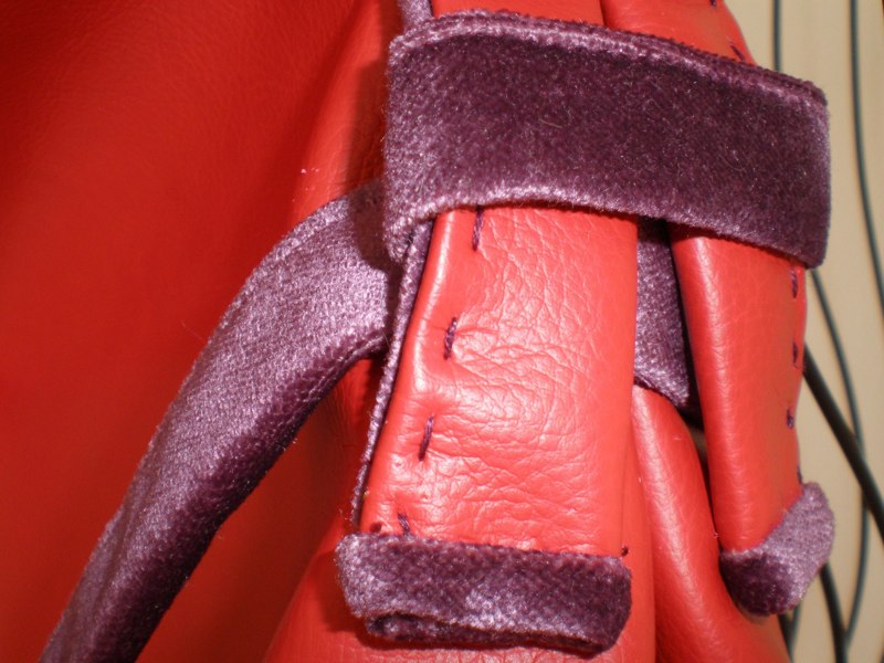 Handbag - Velvet and fabric faux-leather